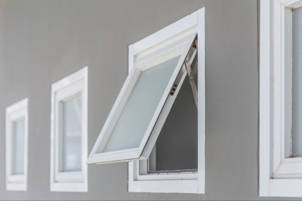 A picture of two awning windows.