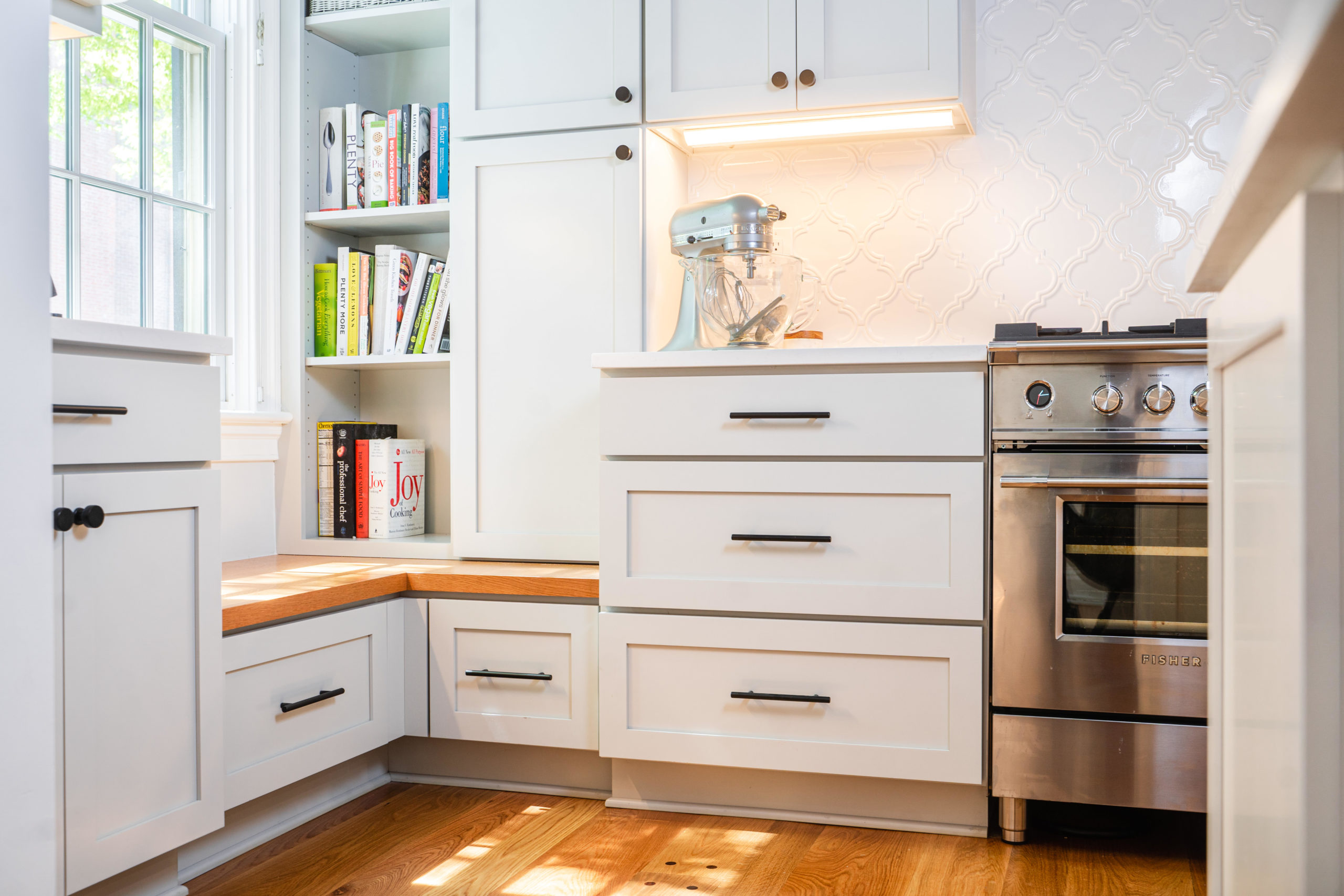 Inside cozy corner of a modern kitchen.