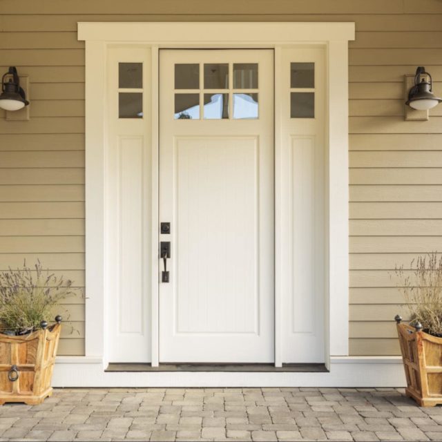 Front porch showing the value of replacing a home's doors.